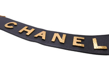 画像をギャラリービューアに読み込む, CHANEL シャネル レザーベルト サイズ80/32 ブラック ゴールド レザー メタル 93A刻印 ブランドロゴ 美品 中古 4c067111