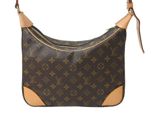 極美品 LOUIS VUITTON ルイヴィトン ブローニュ30 ショルダーバッグ M51265 モノグラム PVC レザー ゴールド金具 ブラウン 中古 4c067113lv