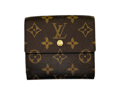 LouisVuitton ルイヴィトン ポルトフォイユエリーズ Wホック 二つ折り財布 M61654 PVCコーティングキャンバス ブラウン 美品 中古 4c067114