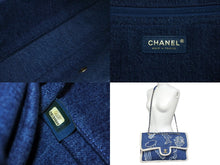 画像をギャラリービューアに読み込む, 極美品 CHANEL シャネル チェーンショルダーバッグ エジプトライン 28番台 2019年 デニム ブルー ホワイト ゴールド 中古 4c067123cc