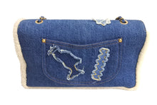 画像をギャラリービューアに読み込む, 極美品 CHANEL シャネル チェーンショルダーバッグ エジプトライン 28番台 2019年 デニム ブルー ホワイト ゴールド 中古 4c067123cc