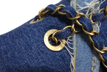 画像をギャラリービューアに読み込む, 極美品 CHANEL シャネル チェーンショルダーバッグ エジプトライン 28番台 2019年 デニム ブルー ホワイト ゴールド 中古 4c067123cc