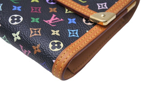 LouisVuitton ルイヴィトン ポルトトレゾールインターナショナル 長財布 PVCコーティングキャンバス ブラック マルチカラー 美品 中古 4c067126