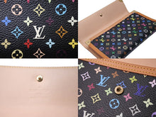 Load image into Gallery viewer, LouisVuitton ルイヴィトン ポルトトレゾールインターナショナル 長財布 PVCコーティングキャンバス ブラック マルチカラー 美品 中古 4c067126