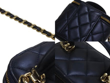 画像をギャラリービューアに読み込む, 極美品 CHANEL シャネル チェーンミニバニティバッグ AP2198B08645NJ320 ココマーク ランダム番台 ネイビー ラムスキン 中古 4c067128
