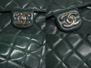 CHANEL シャネル 2WAY ハンド チェーンショルダーバッグ 19番台 マトラッセ ココマーク グリーン レザー シルバー金具 美品 中古 4c067129