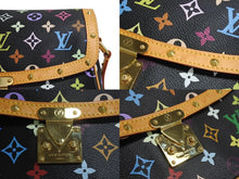 画像をギャラリービューアに読み込む, 極美品 LOUIS VUITTON ルイヴィトン ソローニュ ショルダーバッグ M92639 モノグラムマルチ ブラック 村上隆 中古 4c067131xx