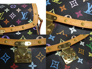 極美品 LOUIS VUITTON ルイヴィトン ソローニュ ショルダーバッグ M92639 モノグラムマルチ ブラック 村上隆 中古 4c067131xx