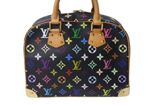 画像をギャラリービューアに読み込む, LOUIS VUITTON ルイヴィトン トゥルーヴィル ハンドバッグ M92662 村上隆 モノグラム マルチカラー ブラック ゴールド金具 美品 中古 4c067133