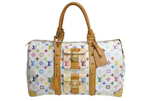 Load image into Gallery viewer, 極美品 LOUIS VUITTON ルイヴィトン 村上隆 ボストンバッグ キーポル45 M92641 モノグラムマルチ ホワイト ゴールド金具 中古4c067136xx