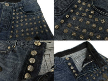 画像をギャラリービューアに読み込む, CHROME HEARTS クロムハーツ デニムパンツ サイズ29 カスタムオーダー クロスボール CHプラス クロスパッチ ピラミッド 美品 中古 4c067137ch