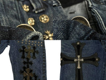 画像をギャラリービューアに読み込む, CHROME HEARTS クロムハーツ デニムパンツ サイズ29 カスタムオーダー クロスボール CHプラス クロスパッチ ピラミッド 美品 中古 4c067137ch