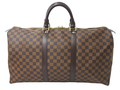 LOUIS VUITTON ルイ ヴィトン キーポル50 ボストンバッグ N41427 ダミエキャンバス ブラウン 美品 中古 4c067139