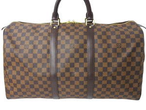 LOUIS VUITTON ルイ ヴィトン キーポル50 ボストンバッグ N41427 ダミエキャンバス ブラウン 美品 中古 4c067139