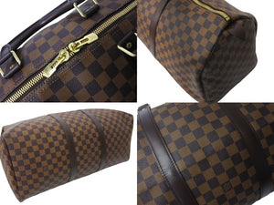 LOUIS VUITTON ルイ ヴィトン キーポル50 ボストンバッグ N41427 ダミエキャンバス ブラウン 美品 中古 4c067139