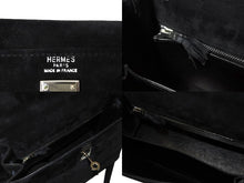 Load image into Gallery viewer, 極美品 HERMES エルメス ケリー25 バッグ □H刻 ブラック ドブリス スエード シルバー金具 中古 4c067143