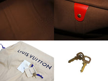 Load image into Gallery viewer, 極美品 LOUIS VUITTON ルイヴィトン キーポルバンドリエール50 ボストンバッグ M44740 イニシャル入り ゴールド金具 ブラウン レッド 中古 4c067145