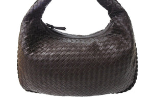 新品同様 BOTTEGA VENETA ボッテガヴェネタ ホーボー ワンショルダーバッグ イントレチャート 115653-V0013 2040 レザー ダークブラウン 中古 4c067148