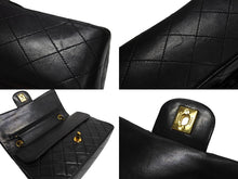 画像をギャラリービューアに読み込む, CHANEL シャネル マトラッセ 25 ショルダーバッグ ダブルフラップ 2番台 ラムスキン ブラック ゴールド 美品 中古 4c067149