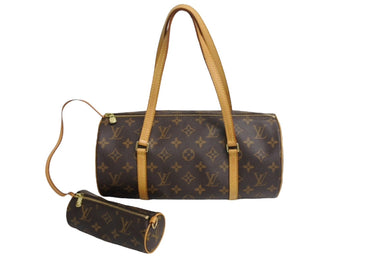 LOUIS VUITTON ルイ ヴィトン パピヨン30 ハンドバッグ ポーチ M51385 筒型 モノグラムキャンバス ブラウン 美品 中古 4c067155