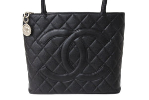 極美品 CHANEL シャネル 1804 復刻トートバッグ ハンドバッグ 7番台 グレインドカーフスキン ブラック シルバー金具 中古 4c067160