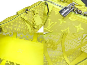 Very good condition LOUIS VUITTON Keepall Handriere 50 Monogram See-Through M55380 DR2189 Neon Yellow Used 4c067164