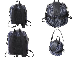 FENDI フェンディ ストライク ズッカ 2wayリュック バックパック FFジャカード 7VZ070 ブラック ネイビー 美品 中古 4c067166