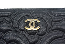 画像をギャラリービューアに読み込む, CHANEL シャネル コインケース 小銭入れ カメリア ココマーク 29番台 ラムスキン シルバー金具 ブラック 美品 中古 4c067170