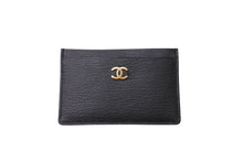 画像をギャラリービューアに読み込む, 新品同様 CHANEL シャネル カードケース 名刺入れ ココマーク キャビアスキン 5番台 ブラック ゴールド金具 中古 4c067172