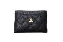画像をギャラリービューアに読み込む, 極美品 CHANEL シャネル カードケース ココマーク キャビアスキン 29番台 ブラック ゴールド金具 中古 4c067176