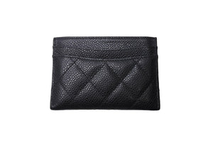 極美品 CHANEL シャネル カードケース ココマーク キャビアスキン 29番台 ブラック ゴールド金具 中古 4c067176