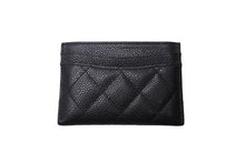 画像をギャラリービューアに読み込む, 極美品 CHANEL シャネル カードケース ココマーク キャビアスキン 29番台 ブラック ゴールド金具 中古 4c067176