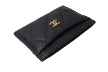 画像をギャラリービューアに読み込む, 極美品 CHANEL シャネル カードケース ココマーク キャビアスキン 29番台 ブラック ゴールド金具 中古 4c067176