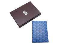画像をギャラリービューアに読み込む, GOYARD ゴヤール パスケース パスポートケース グルネル PVCコーティングキャンバス ブルー 美品 中古 4c067177