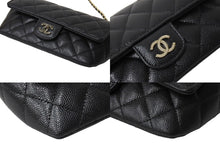画像をギャラリービューアに読み込む, CHANEL シャネル マトラッセ ポシェット チェーンショルダーバッグ メガネケース 31番台 キャビアスキン ブラック 美品 中古 4c067178