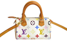 画像をギャラリービューアに読み込む, LOUIS VUITTON ルイヴィトン ミニスピーディ ハンドバッグ 2WAY 村上隆 M92645 モノグラムマルチカラー ホワイト 美品 中古 4c067181