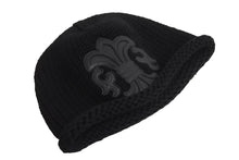画像をギャラリービューアに読み込む, 極美品 ChromeHearts クロムハーツ レザーパッチビーニー カシミヤニットキャップ BSフレアパッチフレアボール付き 中古 4c067406