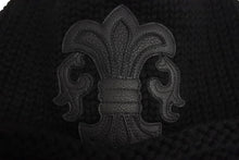 画像をギャラリービューアに読み込む, 極美品 ChromeHearts クロムハーツ レザーパッチビーニー カシミヤニットキャップ BSフレアパッチフレアボール付き 中古 4c067406
