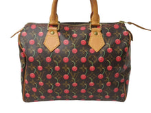 画像をギャラリービューアに読み込む, LOUIS VUITTON ルイヴィトン スピーディ25 ハンドバッグ M95009 村上隆 モノグラムチェリー ブラウン 美品 中古 4c067409