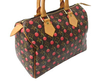画像をギャラリービューアに読み込む, LOUIS VUITTON ルイヴィトン スピーディ25 ハンドバッグ M95009 村上隆 モノグラムチェリー ブラウン 美品 中古 4c067409