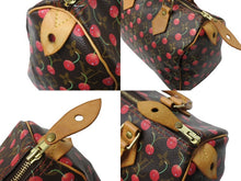 画像をギャラリービューアに読み込む, LOUIS VUITTON ルイヴィトン スピーディ25 ハンドバッグ M95009 村上隆 モノグラムチェリー ブラウン 美品 中古 4c067409