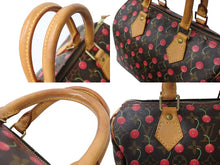 画像をギャラリービューアに読み込む, LOUIS VUITTON ルイヴィトン スピーディ25 ハンドバッグ M95009 村上隆 モノグラムチェリー ブラウン 美品 中古 4c067409