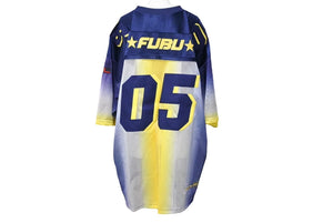 FUBU THE COLLECTION フブ ゲームシャツ フットボールシャツ サイズXXL ポリエステル ネイビー イエロー メッシュ 美品 中古 4c067435