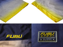 Load image into Gallery viewer, FUBU THE COLLECTION フブ ゲームシャツ フットボールシャツ サイズXXL ポリエステル ネイビー イエロー メッシュ 美品 中古 4c067435