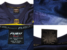 Load image into Gallery viewer, FUBU THE COLLECTION フブ ゲームシャツ フットボールシャツ サイズXXL ポリエステル ネイビー イエロー メッシュ 美品 中古 4c067435