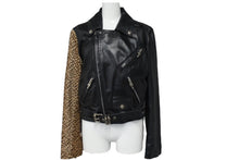 Load image into Gallery viewer, CHROME HEARTS クロムハーツ JJ DEAN ライダースジャケット サイズM ブラック レオパード ハラコ レザー シルバー925 美品 中古 4c067438
