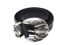 Load image into Gallery viewer, CHROME HEARTS クロムハーツ TALON BELT 1.5 3PIECE タロンベルト サイズ32 レザー シルバー925 ブラック 美品 中古 4c067448