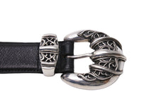 Load image into Gallery viewer, CHROME HEARTS クロムハーツ TALON BELT 1.5 3PIECE タロンベルト サイズ32 レザー シルバー925 ブラック 美品 中古 4c067448