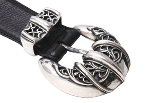 CHROME HEARTS クロムハーツ TALON BELT 1.5 3PIECE タロンベルト サイズ32 レザー シルバー925 ブラック 美品 中古 4c067448