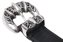 Load image into Gallery viewer, CHROME HEARTS クロムハーツ TALON BELT 1.5 3PIECE タロンベルト サイズ32 レザー シルバー925 ブラック 美品 中古 4c067448